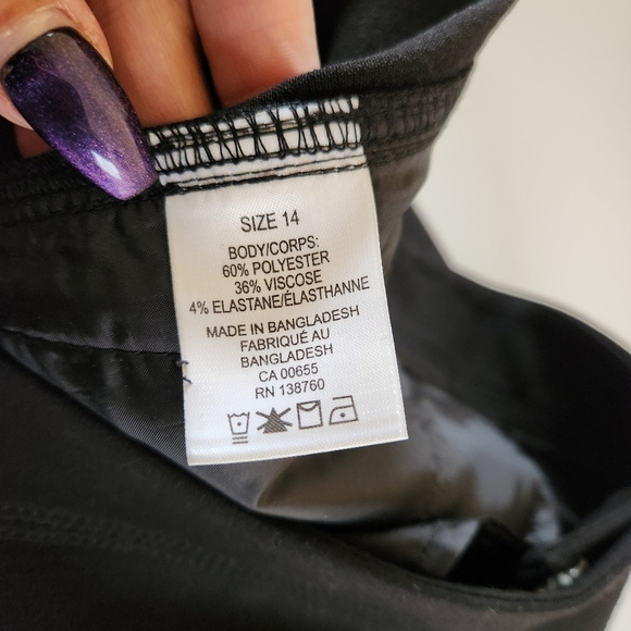 Addition Elle Black Wide Leg Trousers Pants High Rise Elastic Waist Plus Size 14 - Picture 6 of 11